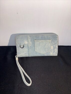 Denim Wristlet Wallet - Light Blue Y2K